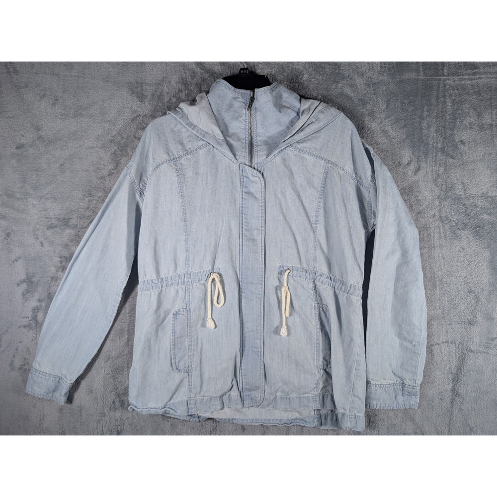 Jack‎ BB Dakota Light Wash Chambray Hooded Utility Jacket